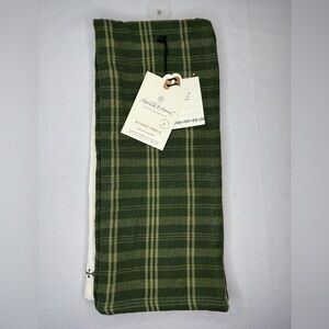 Hearth & Hand Green Plaid & Cream Kitchen Towels 2 Piece Set! NWT